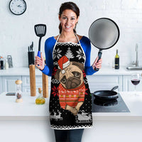 Lovely Pug Dog Christmas Apron Xmas Holiday Patterns - Wonder Print Shop