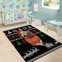 Lovely Pug Dog Christmas Area Rug Xmas Holiday Patterns - Wonder Print Shop