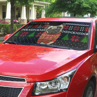 Lovely Pug Dog Christmas Auto Sun Shade Xmas Holiday Patterns - Wonder Print Shop