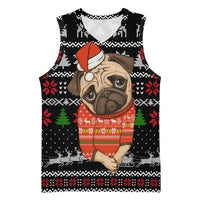 Lovely Pug Dog Christmas Basketball Jersey Xmas Holiday Patterns - Wonder Print Shop