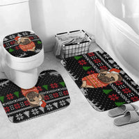 Lovely Pug Dog Christmas Bathroom Set Xmas Holiday Patterns - Wonder Print Shop