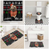 Lovely Pug Dog Christmas Bathroom Set Xmas Holiday Patterns - Wonder Print Shop
