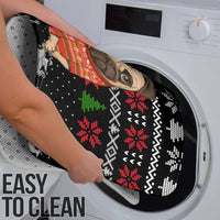 Lovely Pug Dog Christmas Bathroom Set Xmas Holiday Patterns - Wonder Print Shop