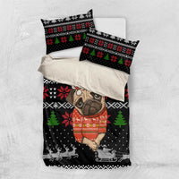 Lovely Pug Dog Christmas Bedding Set Xmas Holiday Patterns - Wonder Print Shop