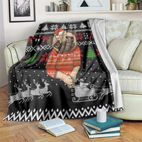 Lovely Pug Dog Christmas Blanket Xmas Holiday Patterns - Wonder Print Shop