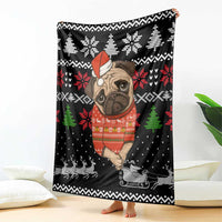 Lovely Pug Dog Christmas Blanket Xmas Holiday Patterns - Wonder Print Shop