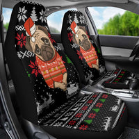 Lovely Pug Dog Christmas Car Seat Cover Xmas Holiday Patterns - Wonder Print Shop