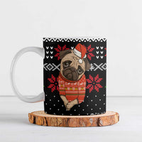 Lovely Pug Dog Christmas Ceramic Mug Xmas Holiday Patterns - Wonder Print Shop
