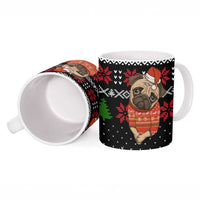 Lovely Pug Dog Christmas Ceramic Mug Xmas Holiday Patterns - Wonder Print Shop