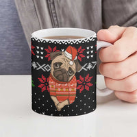 Lovely Pug Dog Christmas Ceramic Mug Xmas Holiday Patterns - Wonder Print Shop