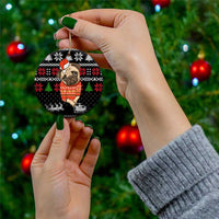 Lovely Pug Dog Christmas Ceramic Ornament Xmas Holiday Patterns - Wonder Print Shop