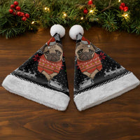 Lovely Pug Dog Christmas Santa Hat Xmas Holiday Patterns - Wonder Print Shop
