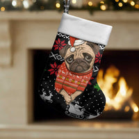 Lovely Pug Dog Christmas Stocking Xmas Holiday Patterns - Wonder Print Shop