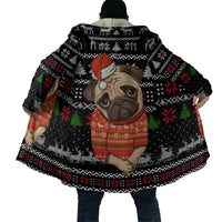 Lovely Pug Dog Christmas Cloak Xmas Holiday Patterns - Wonder Print Shop