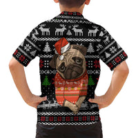 Lovely Pug Dog Christmas Family Matching Long Sleeve Bodycon Dress and Hawaiian Shirt Xmas Holiday Patterns - Wonder Print Shop