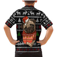 Lovely Pug Dog Christmas Family Matching Mermaid Dress and Hawaiian Shirt Xmas Holiday Patterns - Wonder Print Shop