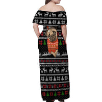 Lovely Pug Dog Christmas Family Matching Off Shoulder Maxi Dress and Hawaiian Shirt Xmas Holiday Patterns - Wonder Print Shop
