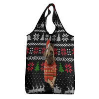 Lovely Pug Dog Christmas Grocery Bag Xmas Holiday Patterns - Wonder Print Shop