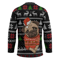 Lovely Pug Dog Christmas Hockey Jersey Xmas Holiday Patterns - Wonder Print Shop