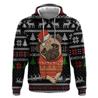 Lovely Pug Dog Christmas Hoodie Xmas Holiday Patterns - Wonder Print Shop