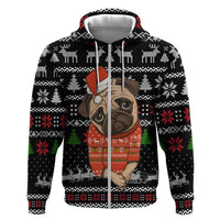 Lovely Pug Dog Christmas Hoodie Xmas Holiday Patterns - Wonder Print Shop