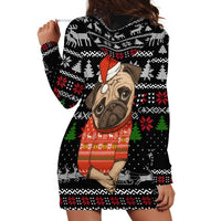 Lovely Pug Dog Christmas Hoodie Dress Xmas Holiday Patterns - Wonder Print Shop