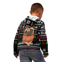 Lovely Pug Dog Christmas Kid Hoodie Xmas Holiday Patterns - Wonder Print Shop