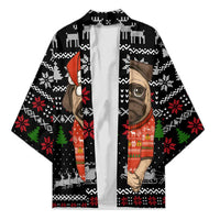 Lovely Pug Dog Christmas Kimono Xmas Holiday Patterns - Wonder Print Shop