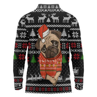 Lovely Pug Dog Christmas Long Sleeve Polo Shirt Xmas Holiday Patterns - Wonder Print Shop