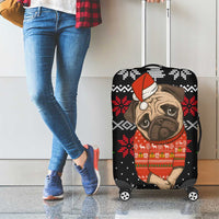 Lovely Pug Dog Christmas Luggage Cover Xmas Holiday Patterns - Wonder Print Shop