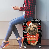 Lovely Pug Dog Christmas Luggage Cover Xmas Holiday Patterns - Wonder Print Shop
