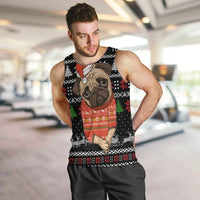 Lovely Pug Dog Christmas Men Tank Top Xmas Holiday Patterns - Wonder Print Shop
