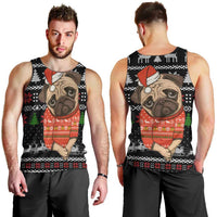 Lovely Pug Dog Christmas Men Tank Top Xmas Holiday Patterns - Wonder Print Shop
