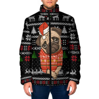Lovely Pug Dog Christmas Padded Jacket Xmas Holiday Patterns - Wonder Print Shop