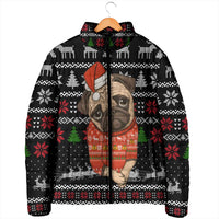 Lovely Pug Dog Christmas Padded Jacket Xmas Holiday Patterns - Wonder Print Shop