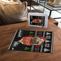 Lovely Pug Dog Christmas Puzzle Xmas Holiday Patterns - Wonder Print Shop