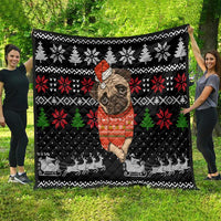 Lovely Pug Dog Christmas Quilt Xmas Holiday Patterns - Wonder Print Shop