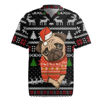 Lovely Pug Dog Christmas Rugby Jersey Xmas Holiday Patterns - Wonder Print Shop