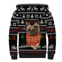 Lovely Pug Dog Christmas Sherpa Hoodie Xmas Holiday Patterns - Wonder Print Shop
