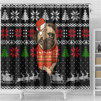 Lovely Pug Dog Christmas Shower Curtain Xmas Holiday Patterns - Wonder Print Shop