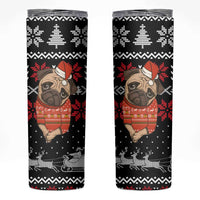 Lovely Pug Dog Christmas Skinny Tumbler Xmas Holiday Patterns - Wonder Print Shop