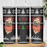 Lovely Pug Dog Christmas Skinny Tumbler Xmas Holiday Patterns - Wonder Print Shop