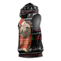 Lovely Pug Dog Christmas Sleeveless Hoodie Xmas Holiday Patterns - Wonder Print Shop