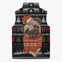 Lovely Pug Dog Christmas Sleeveless Puffer Jacket Xmas Holiday Patterns - Wonder Print Shop