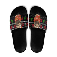 Lovely Pug Dog Christmas Slide Sandals Xmas Holiday Patterns - Wonder Print Shop