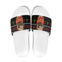 Lovely Pug Dog Christmas Slide Sandals Xmas Holiday Patterns - Wonder Print Shop