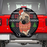 Lovely Pug Dog Christmas Spare Tire Cover Xmas Holiday Patterns - Wonder Print Shop