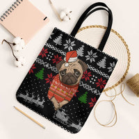 Lovely Pug Dog Christmas Tote Bag Xmas Holiday Patterns - Wonder Print Shop