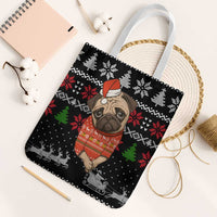 Lovely Pug Dog Christmas Tote Bag Xmas Holiday Patterns - Wonder Print Shop