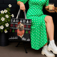 Lovely Pug Dog Christmas Tote Bag Xmas Holiday Patterns - Wonder Print Shop